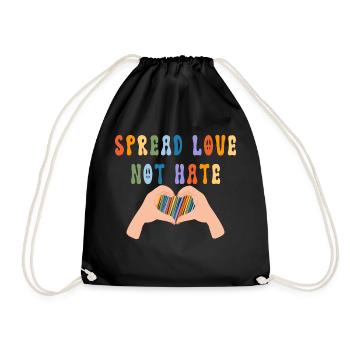 Spread Love Not Hate - Drawstring Bag - black - Front
