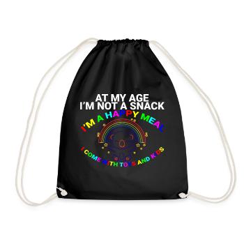 At My Age I'm Not A Snack, I'm A Happy Meal 2 - Drawstring Bag - black - Front