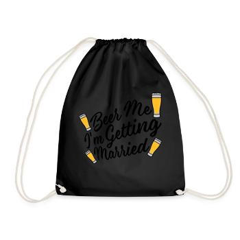 Beer Me Getting Married - Drawstring Bag - black - Front