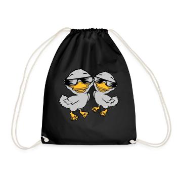2 Cool Duckling Sunglasses - Drawstring Bag - black - Front