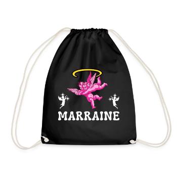 Marraine Baptême Chérubin - Sac de sport léger - noir - Devant