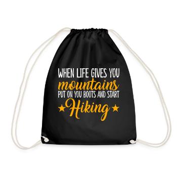 When Life Gives You Mountains 2 - Drawstring Bag - black - Front