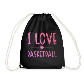 I love basketball - Drawstring Bag - black - Front