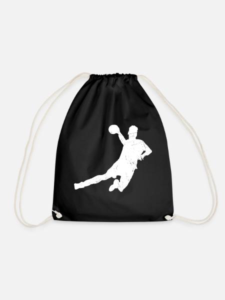 Handballer Sportler Handball Herren Kinder Geschen - Turnbeutel - Schwarz