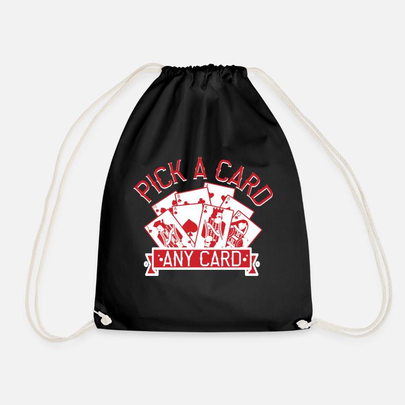 I Dont Play Cards I Make Them Disappear - Drawstring Bag - black