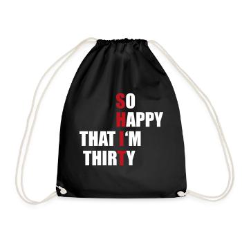 30 - Drawstring Bag - black - Front