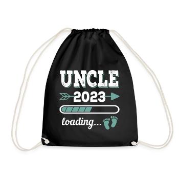 Uncle 2023 Loading Onkel Patenonkel Geschenk - Turnbeutel - Schwarz - Vorne
