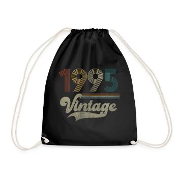 Vintage Birthday 1995 - Drawstring Bag - black - Front