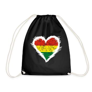Bollivien Bolivie drapeau avec cœur - Sac de sport léger - noir - Devant