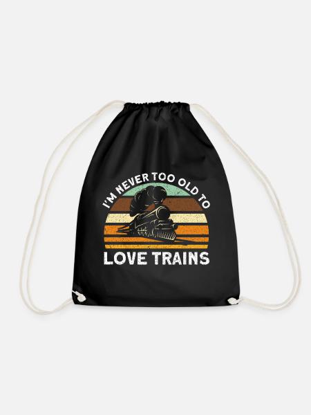 Modellbahn Zug Lokomotiven Geschenk - Turnbeutel - Schwarz