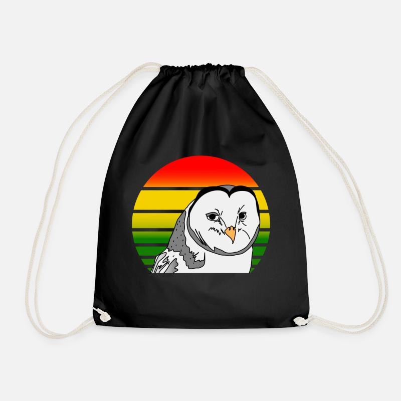 Sun Bird Speed Owl 80s Retro - Drawstring Bag - black