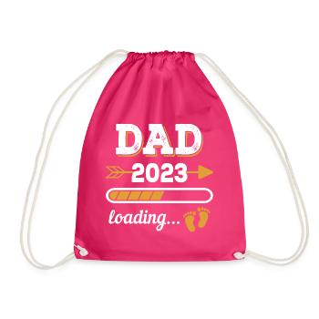 Papa 2023 Zukünftiger Vater - Turnbeutel - Fuchsia - Vorne