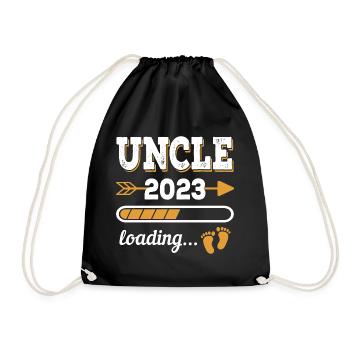 Onkel 2023 Zukünftiger Onkel - Turnbeutel - Schwarz - Vorne