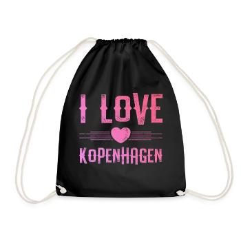 I Love Kopenhagen - Turnbeutel - Schwarz - Vorne