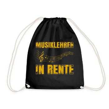 Musiklehrer In Rente Geschenk - Turnbeutel - Schwarz - Vorne