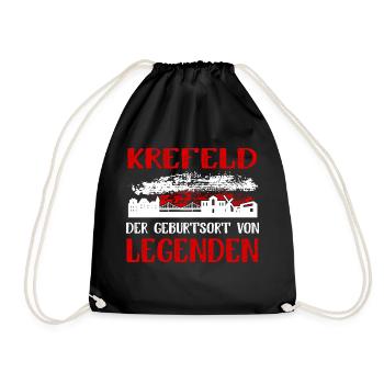 Krefeld Der Geburtsort Von Legenden - Turnbeutel - Schwarz - Vorne