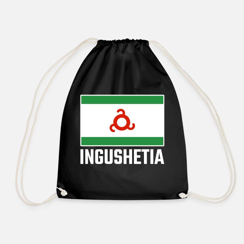 Inguschetien Inguschetia Ingusch Flagge Ing - Turnbeutel - Schwarz