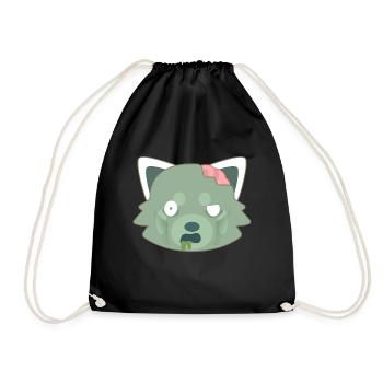Red panda disguised as a zombie for Halloween - Drawstring Bag - black - Front