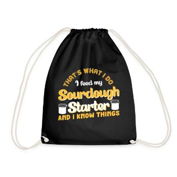 Bread Baking Baker Bakery Sourdough - Drawstring Bag - black - Front