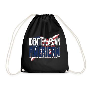 Identify As An American Cool Retro Patriotic - Turnbeutel - Schwarz - Vorne