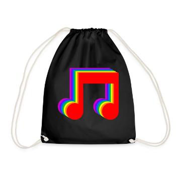 Musical Rainbow Notes - Drawstring Bag - black - Front