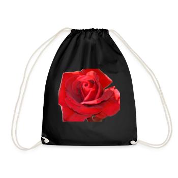 rote rose - Turnbeutel - Schwarz - Vorne