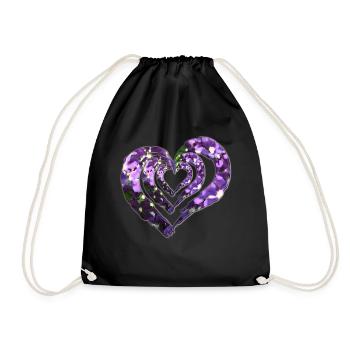 Cœur 3 fois - Sac de sport léger - noir - Devant