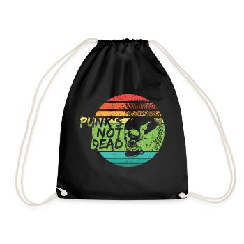 Punk's not dead Punkrock Musik Punker Retro Punk - Turnbeutel - Schwarz - Vorne