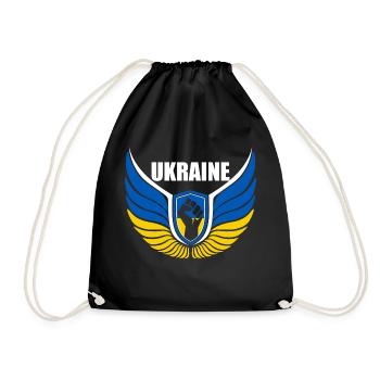 Ukraine Logo - Turnbeutel - Schwarz - Vorne