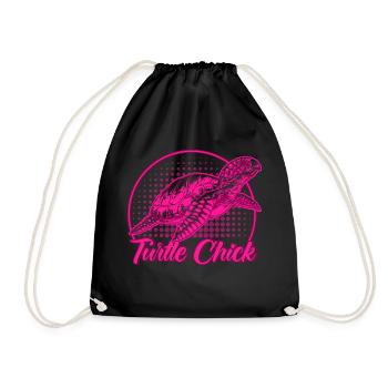 Turtle Lovers Sea Turtles Shieldkr - Drawstring Bag - black - Front