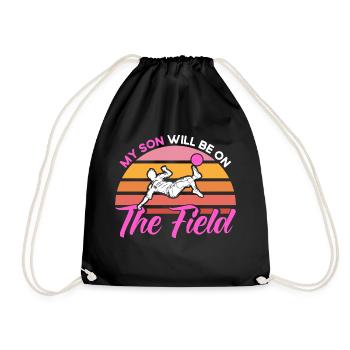 Sportfan Fußball Mama Fußball Geschenk - Turnbeutel - Schwarz - Vorne