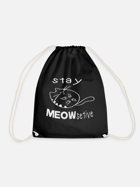 stay MEOWsetive - Turnbeutel - Schwarz