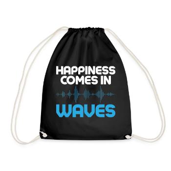 Happiness Comes In Waves Operator Amateur Radio - Turnbeutel - Schwarz - Vorne