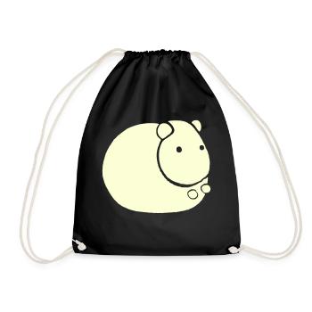 Hamster Cute Animal Rodent Animals Pet Vector 4 - Drawstring Bag - black - Front