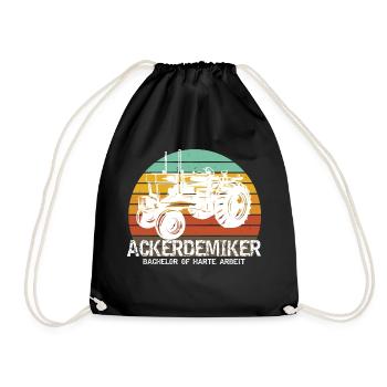Bauer Geschenk Traktor Bachelor of harte Arbeit - Turnbeutel - Schwarz - Vorne