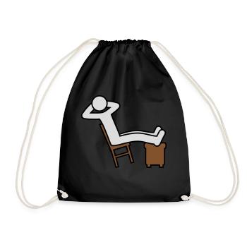 Man rests - Drawstring Bag - black - Front