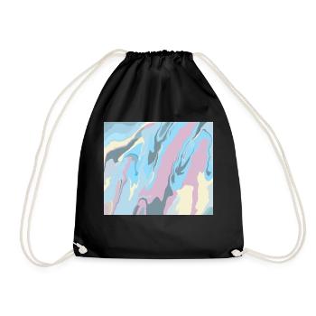 Fröhlich buntes Regenbogen Design in Pastellfarben - Turnbeutel - Schwarz - Vorne