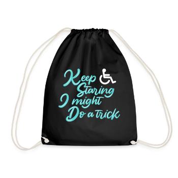 Wheelchair wheelchair users - Drawstring Bag - black - Front