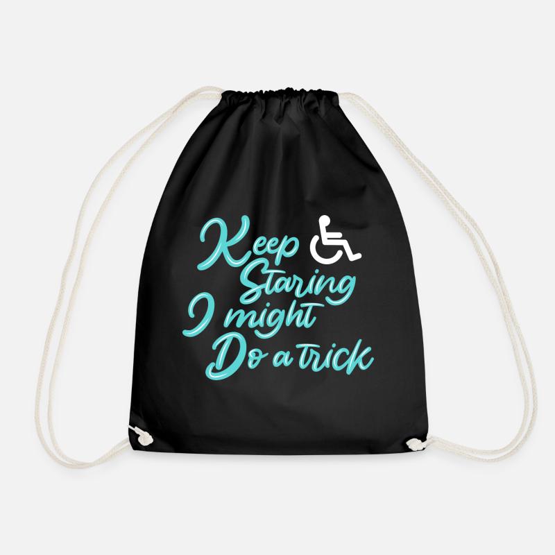 Rollstuhl Rollstuhlfahrer - Turnbeutel - Schwarz