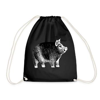 pig sweet pig pigs animal animals 7 - Drawstring Bag - black - Front