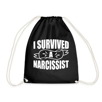 I Survived A Narcissist Divorce Women Divorcee - Drawstring Bag - black - Front