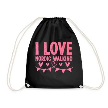 J’adore la marche nordique - Sac de sport léger - noir - Devant
