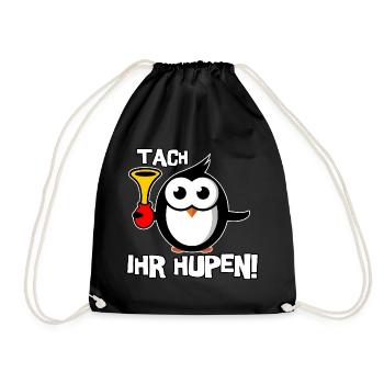 Tach ihr Hupen - Turnbeutel - Schwarz - Vorne