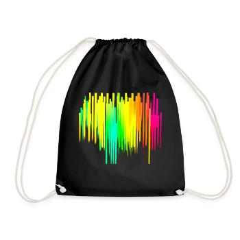 Rainbow dégradé coloré cool rétro tendance Art 2 - Sac de sport léger - noir - Devant