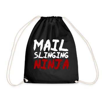 Mail Slinging Ninja - Drawstring Bag - black - Front
