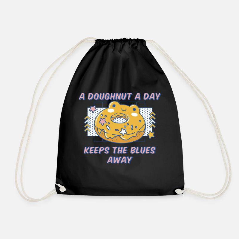A Doughnut A Day Keeps The Blues Away Donuts Lover - Turnbeutel - Schwarz