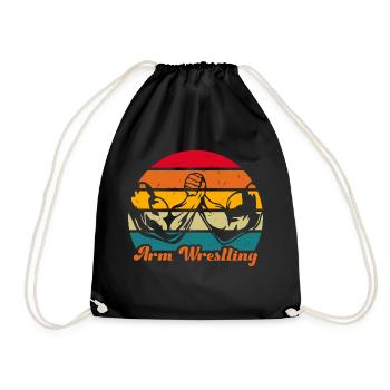 Arm wrestling training for the tournament no bodybuilding - Drawstring Bag - black - Front