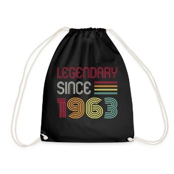 Birthday Legendary Since 1963 - Drawstring Bag - black - Front