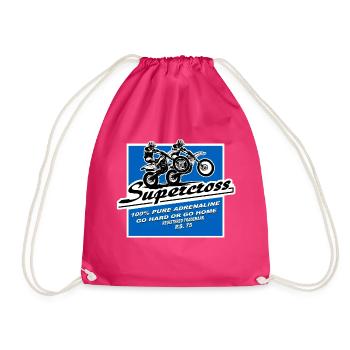 Supercross - Moto Cross - Motocross - Turnbeutel - Fuchsia - Vorne
