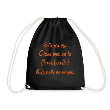 Elle m'a dit: c'est moi ou le tracteur parfois, el - Sac de sport léger - noir - Devant